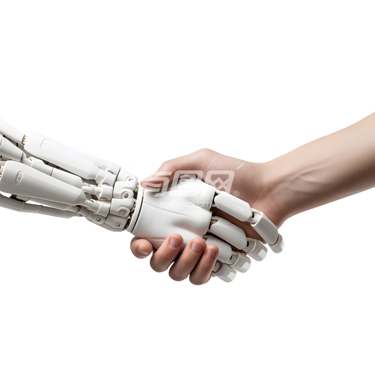 机器人与人握手图片