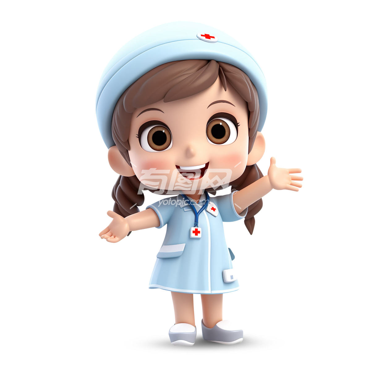 3D面带微笑女护士