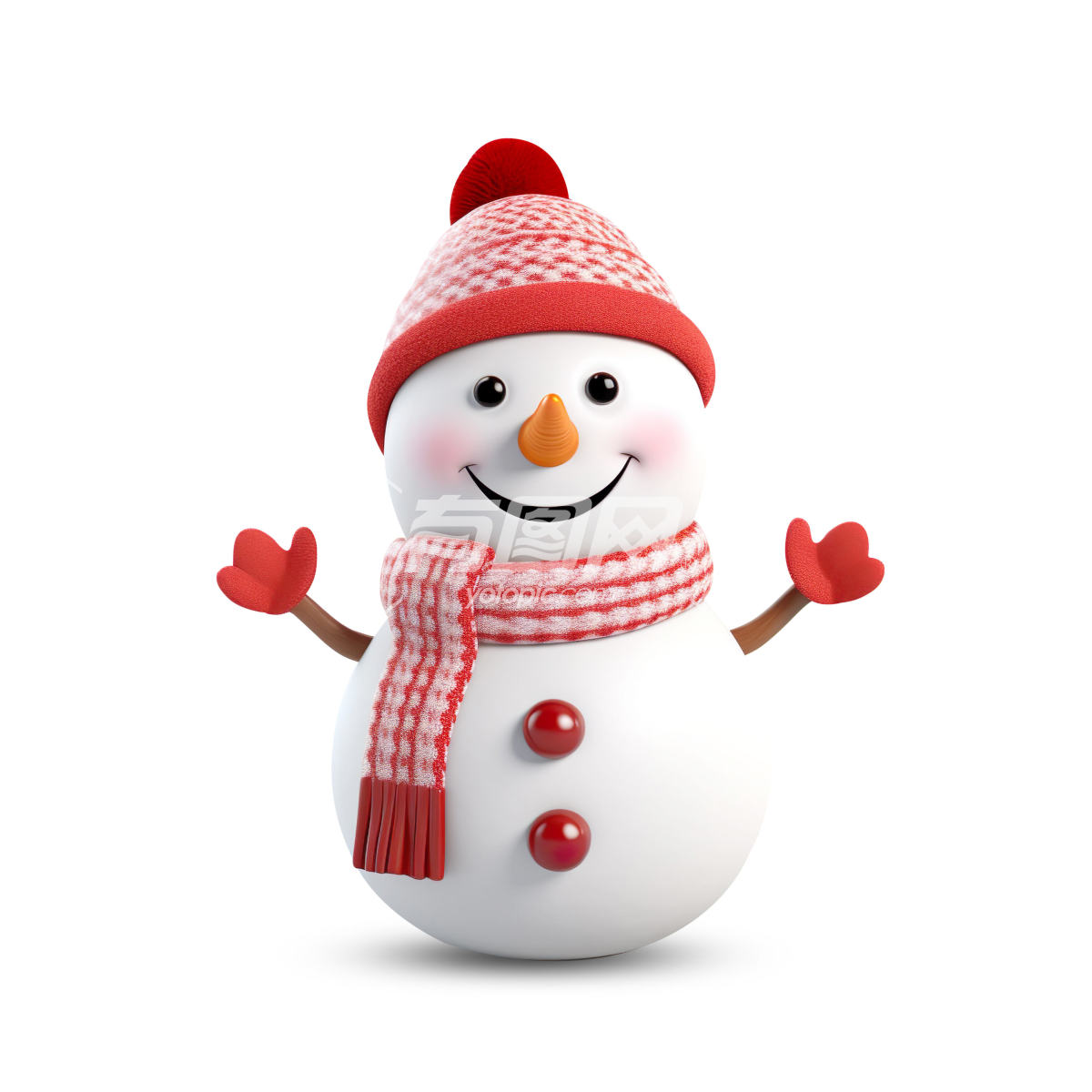 可爱的3D圣诞雪人
