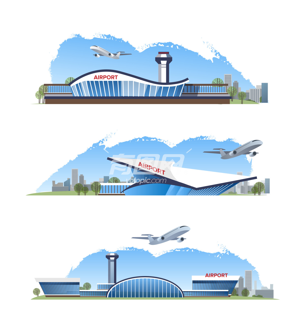 飞机场插画