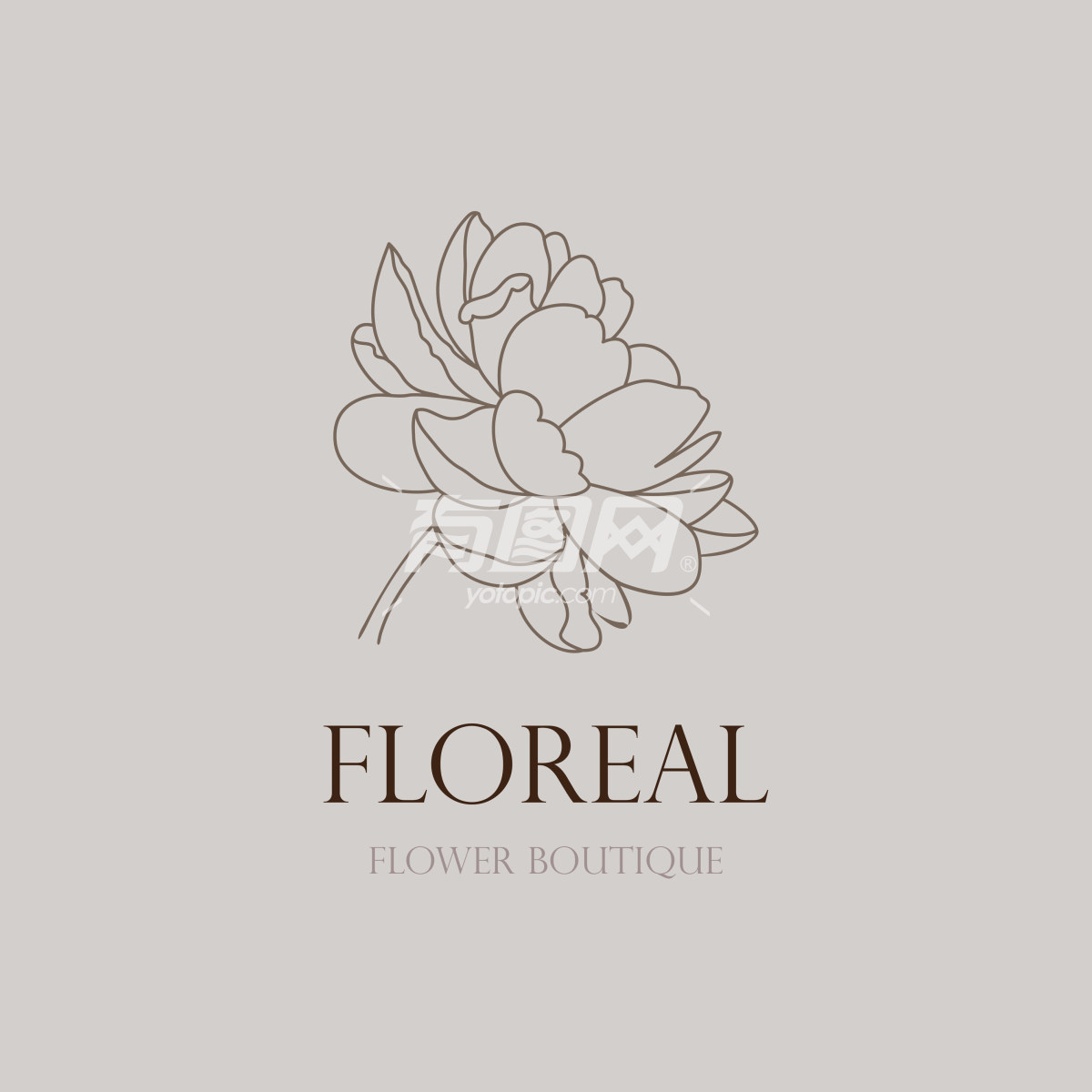 莲花 花卉logo