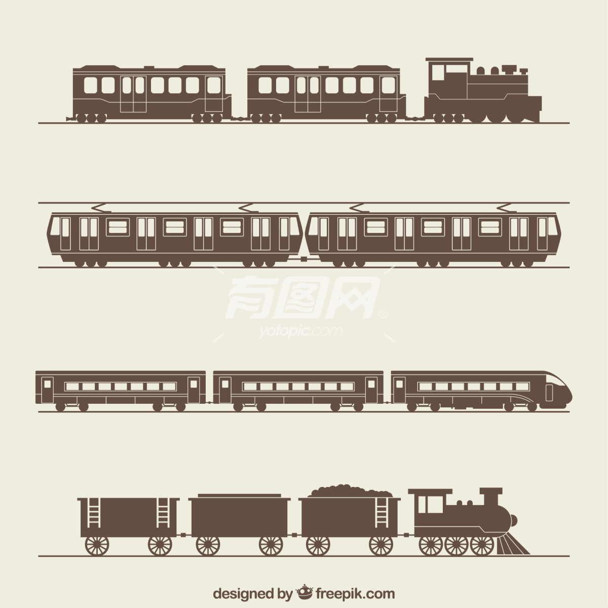 老旧火车插画