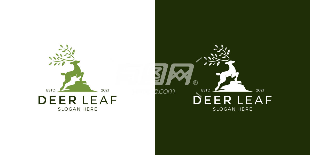 小鹿树叶logo图案