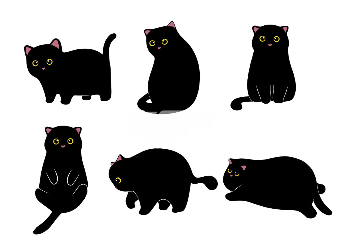 卡通黑猫肥猫