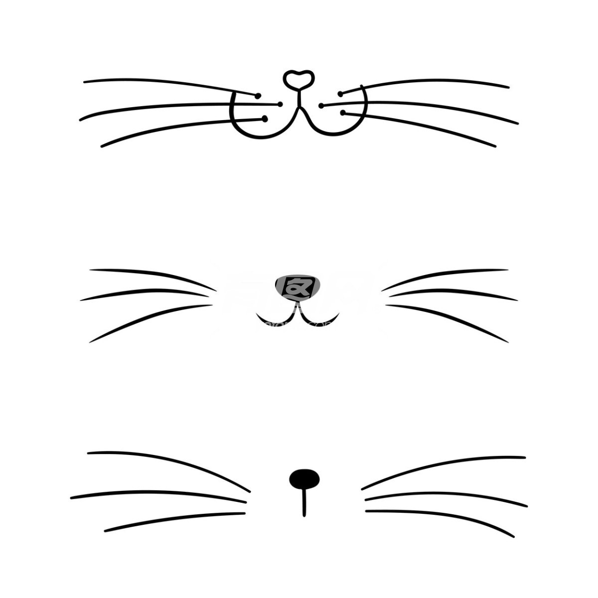 猫咪胡须简笔画