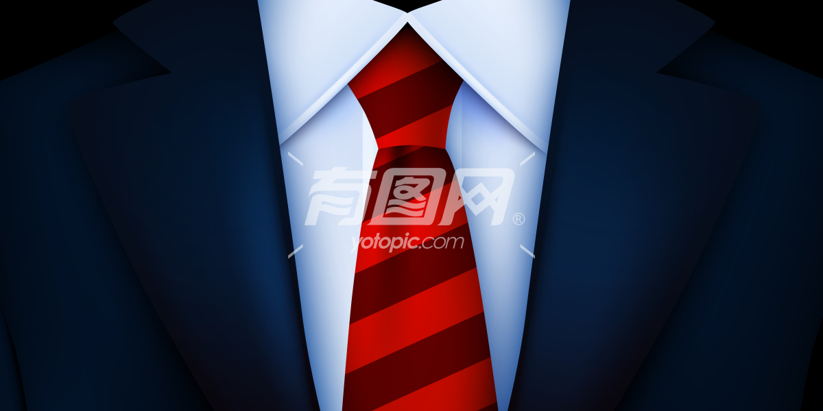 男西装红领带