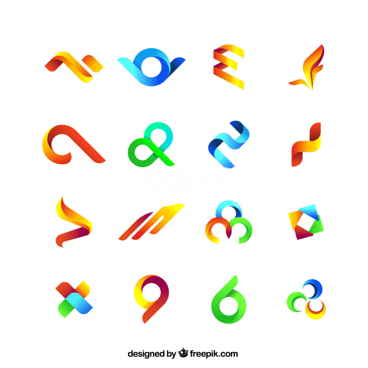彩色标志 logo元素集合