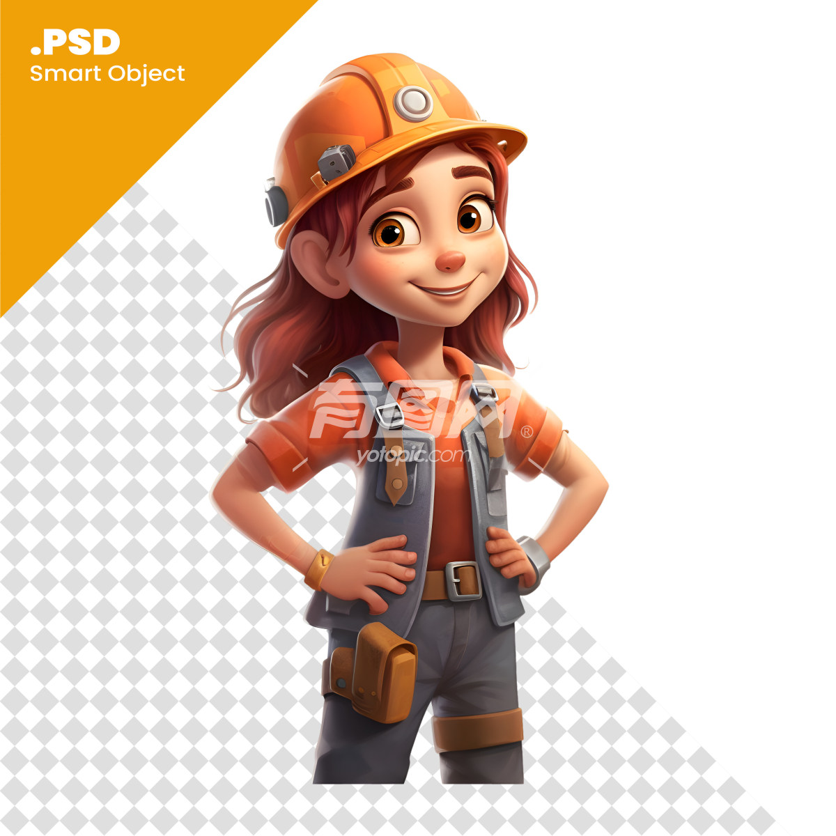 PSD 3D卡通女建筑师
