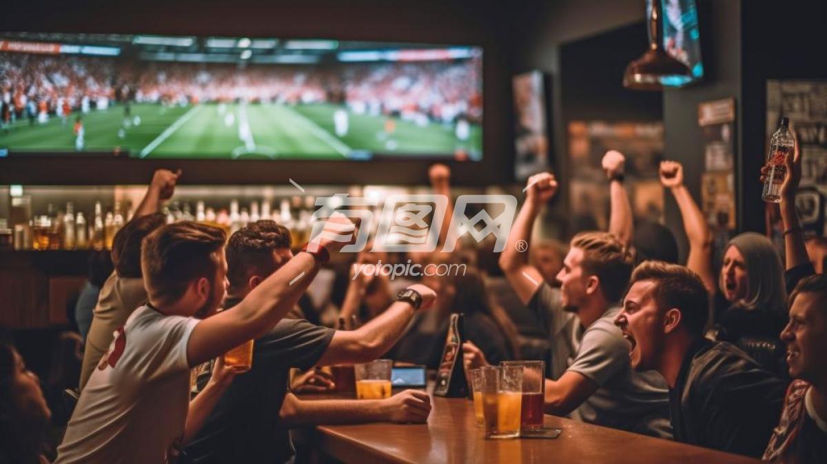 在酒吧观看足球比赛