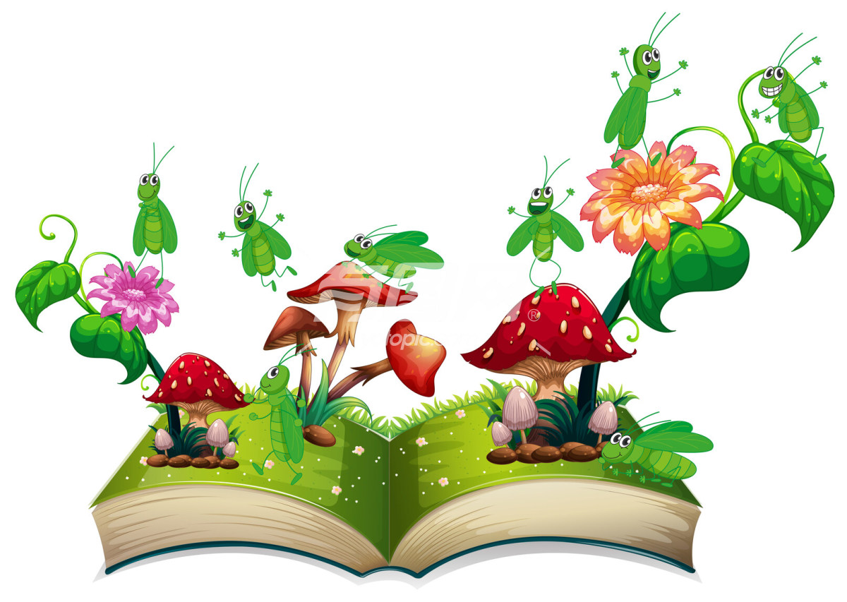 书本蘑菇创意插画