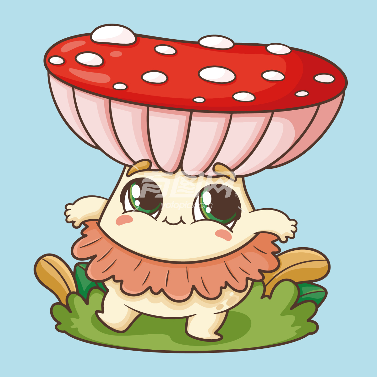 卡通可爱蘑菇插画