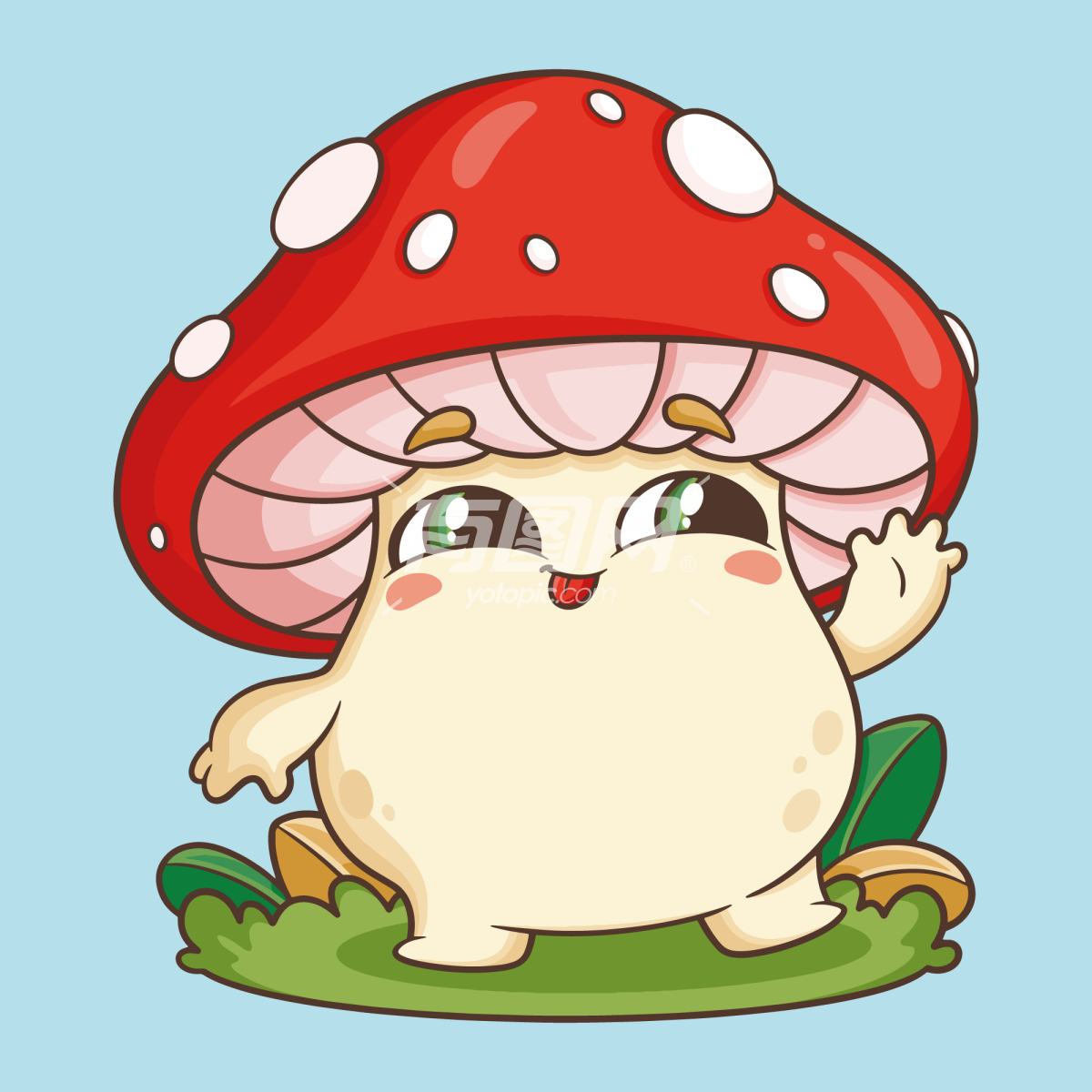 卡通可爱蘑菇插画