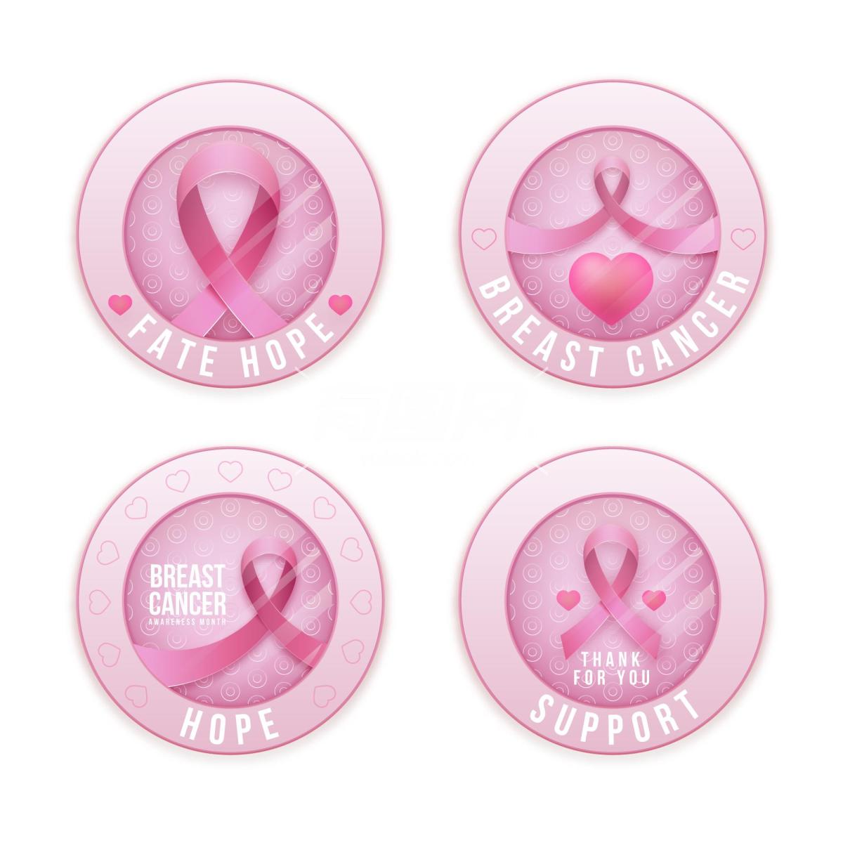 矢量逼真的粉红丝带 乳腺癌意识的象征