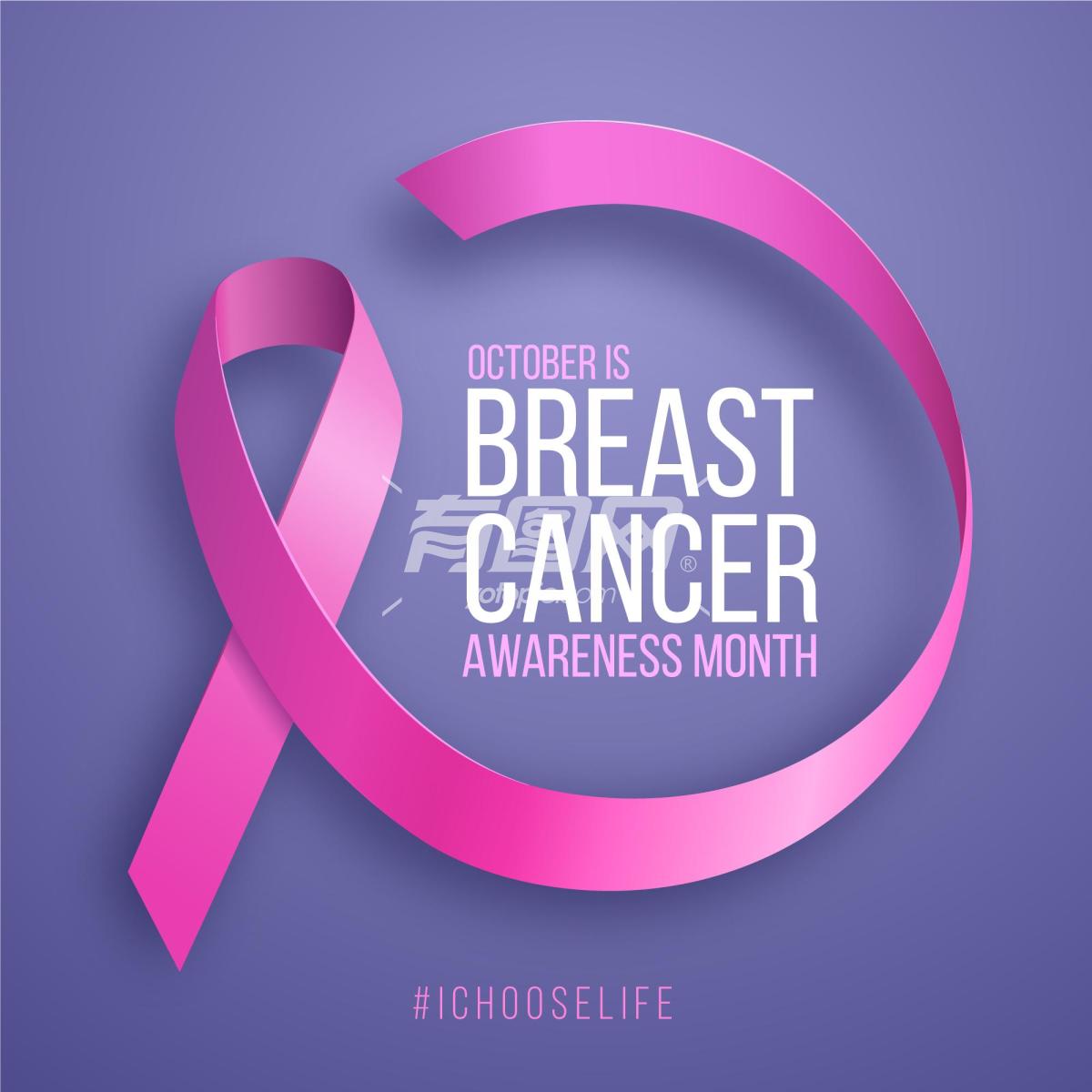 矢量逼真的粉红丝带 乳腺癌象征标志