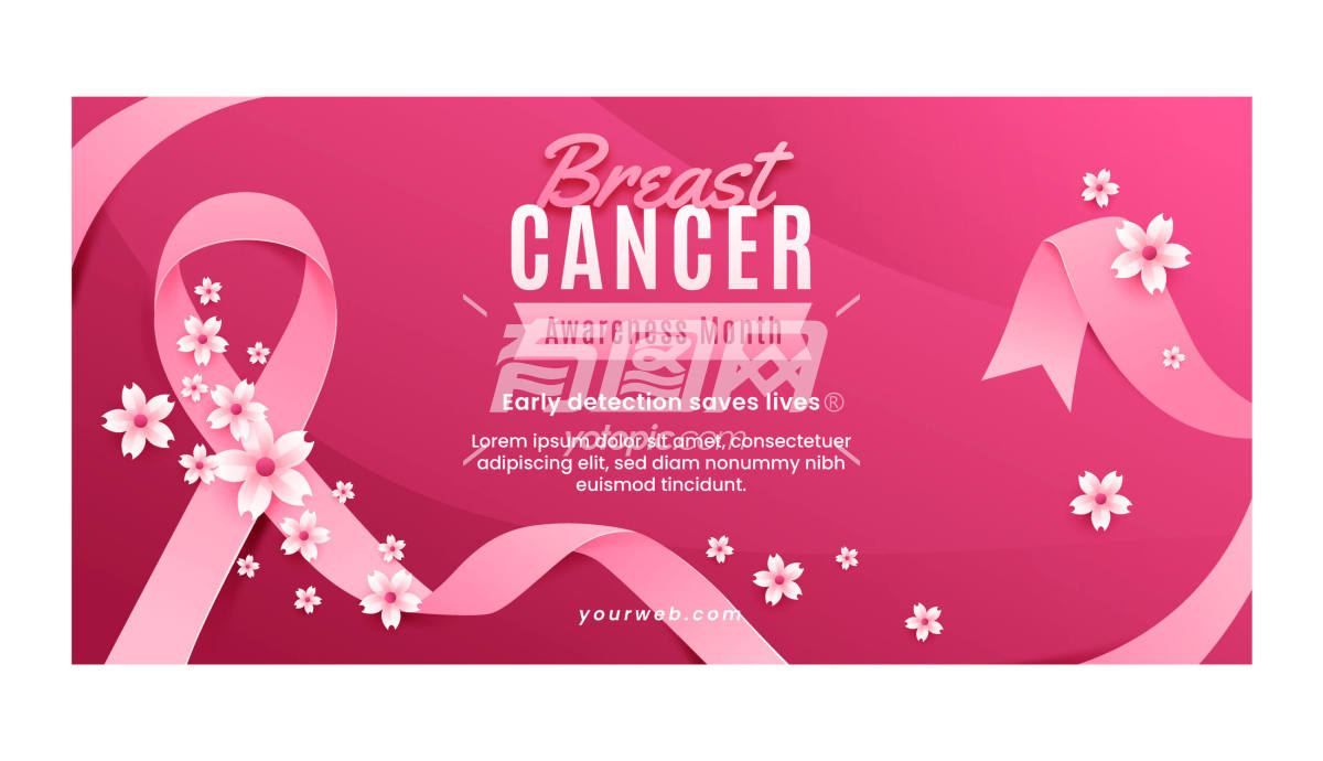 矢量模板乳腺癌宣传月