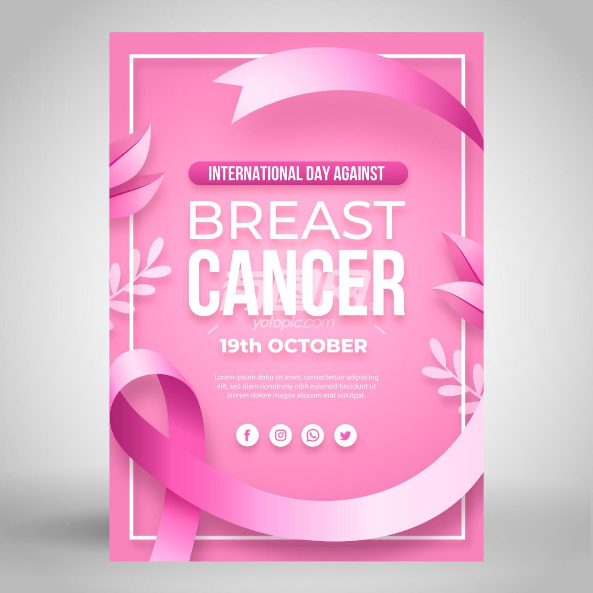 矢量模板乳腺癌宣传月