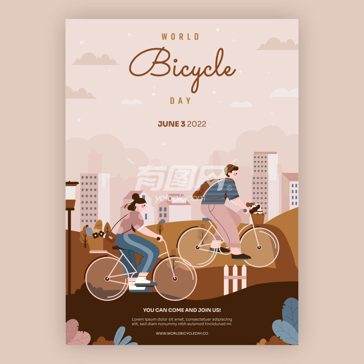 世界自行车日竖版海报