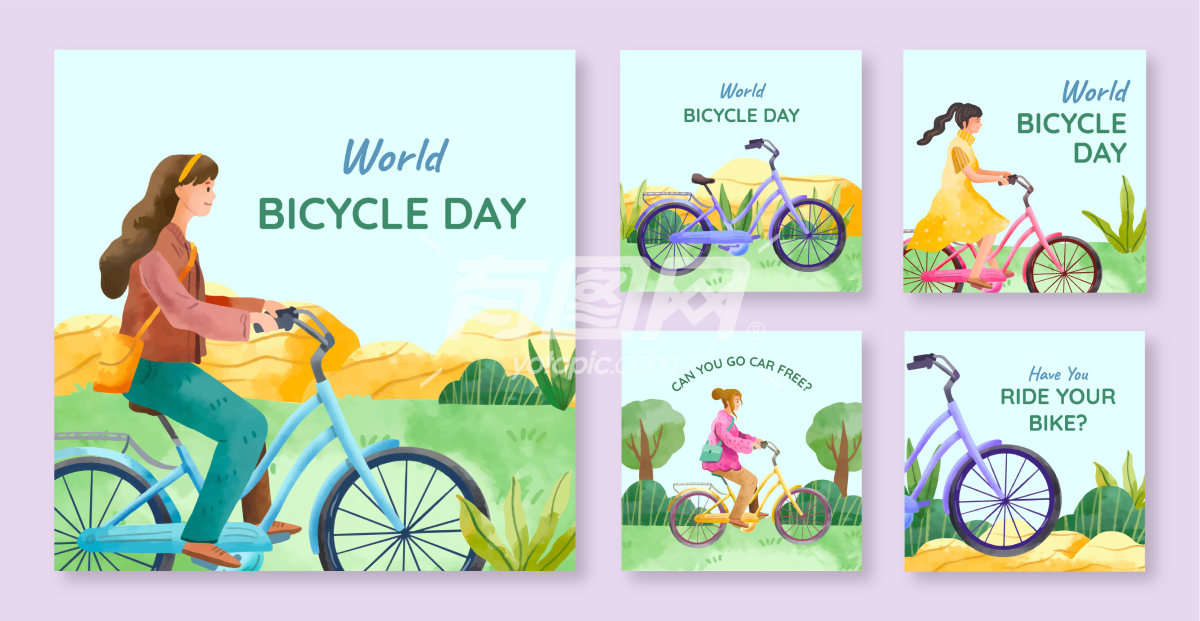 世界自行车日卡片设计