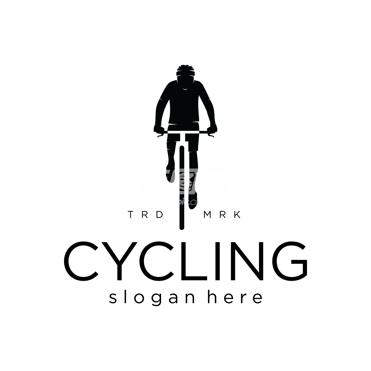 自行车骑行者剪影logo
