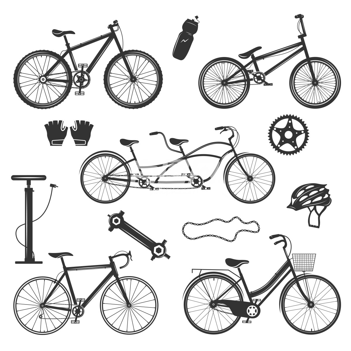 自行车主题黑白图片