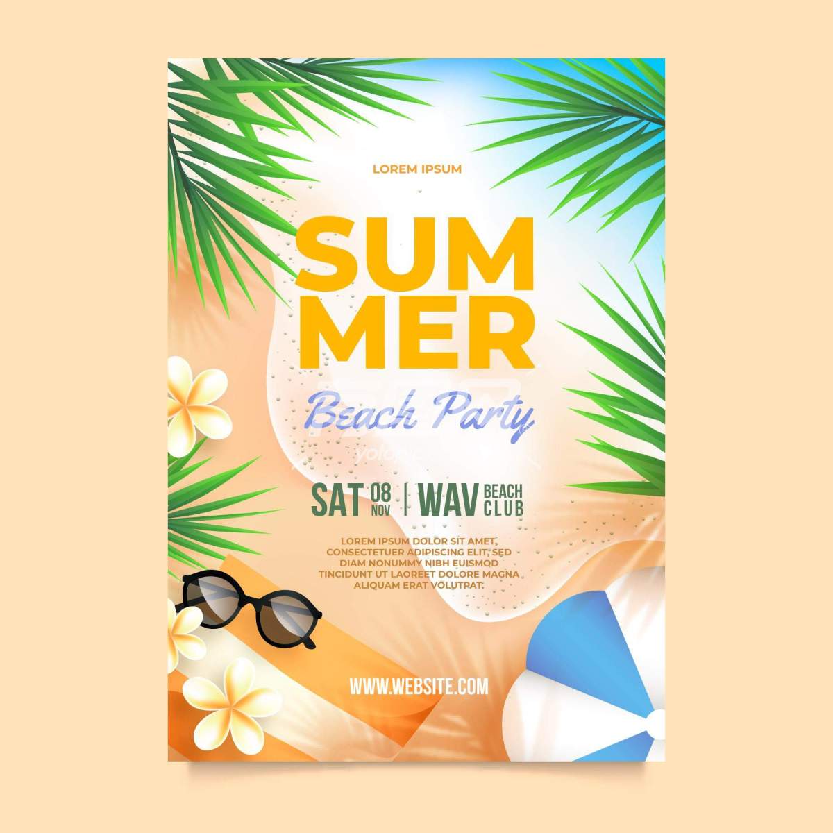 夏季海滩派对海报