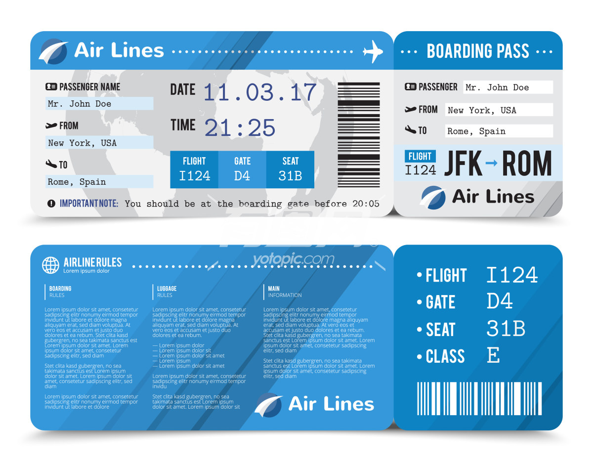 飞机票样式