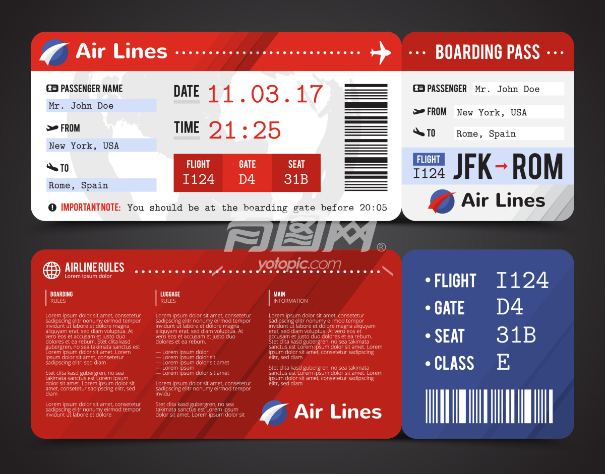 飞机票样式