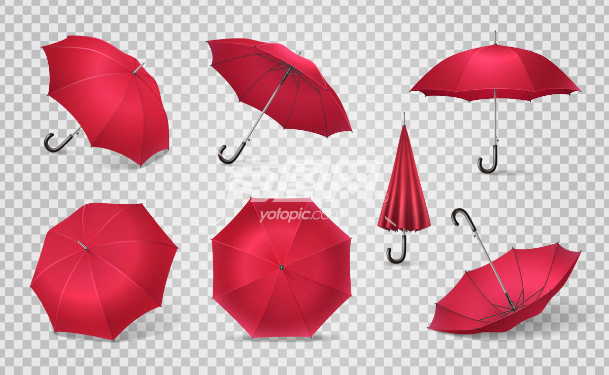 红色雨伞免抠图