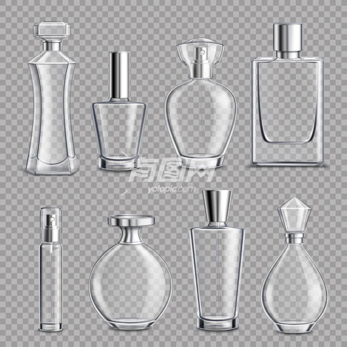 不同形状香水瓶