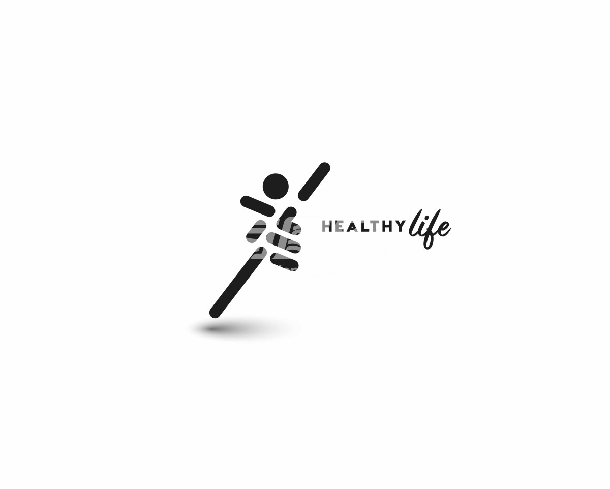 黑白健康生活标志设计