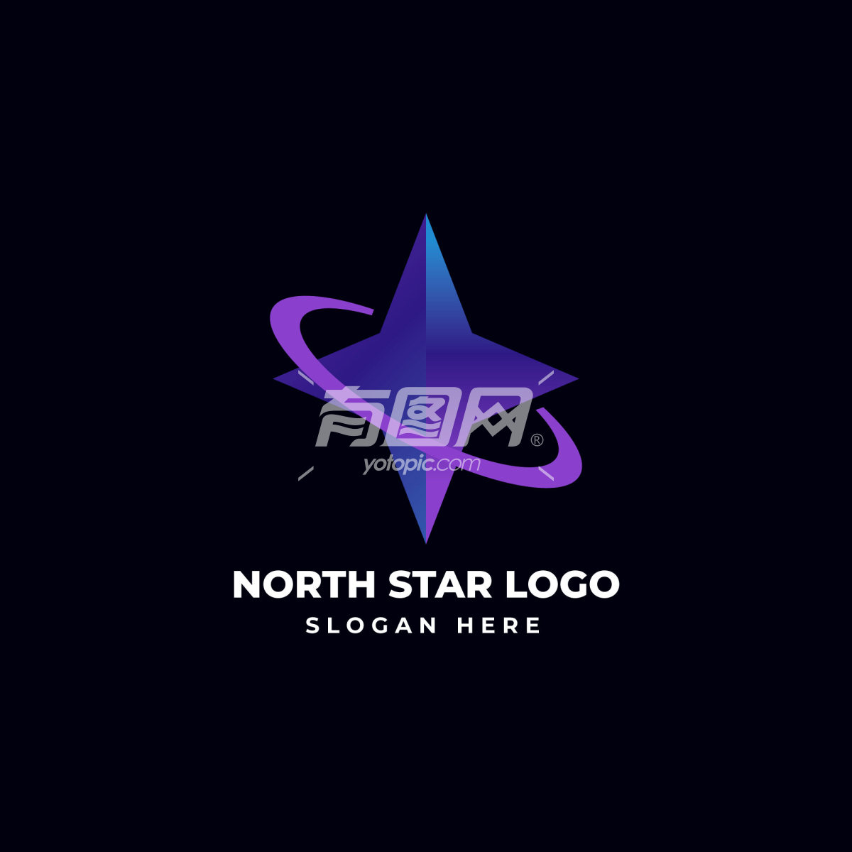 深紫色的北极星logo