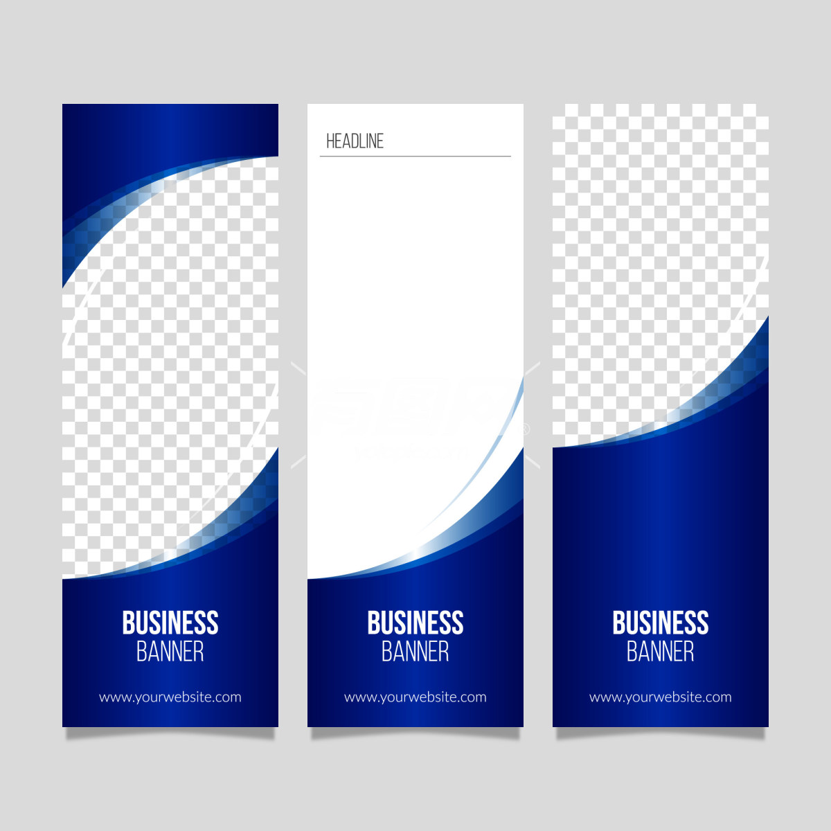 蓝色商业横幅设计模板