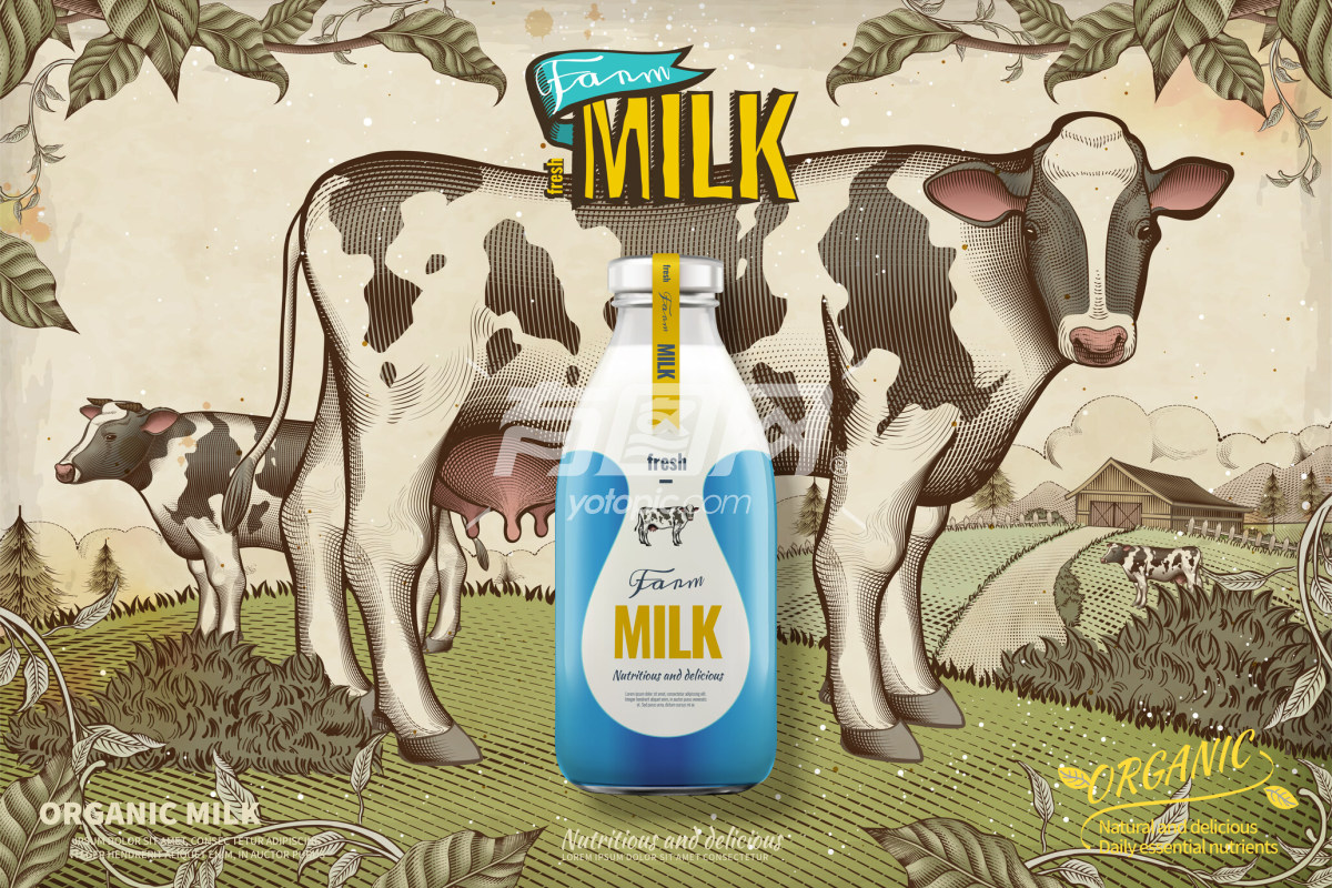 农场牛奶广告海报