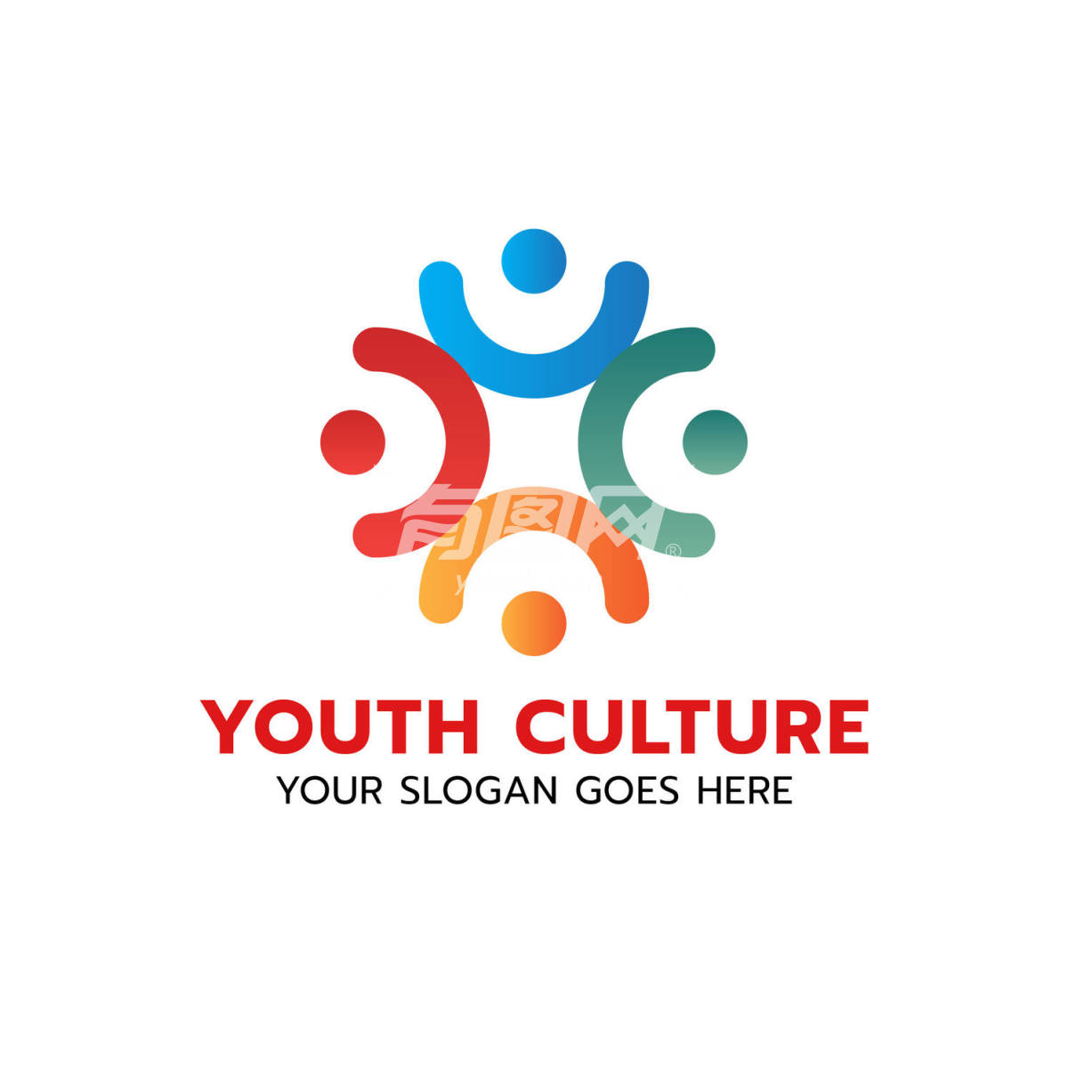 文化共荣 合作团结图标logo