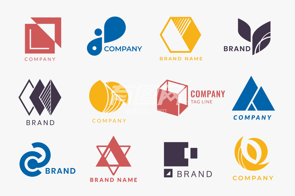 不同设计的公司标志