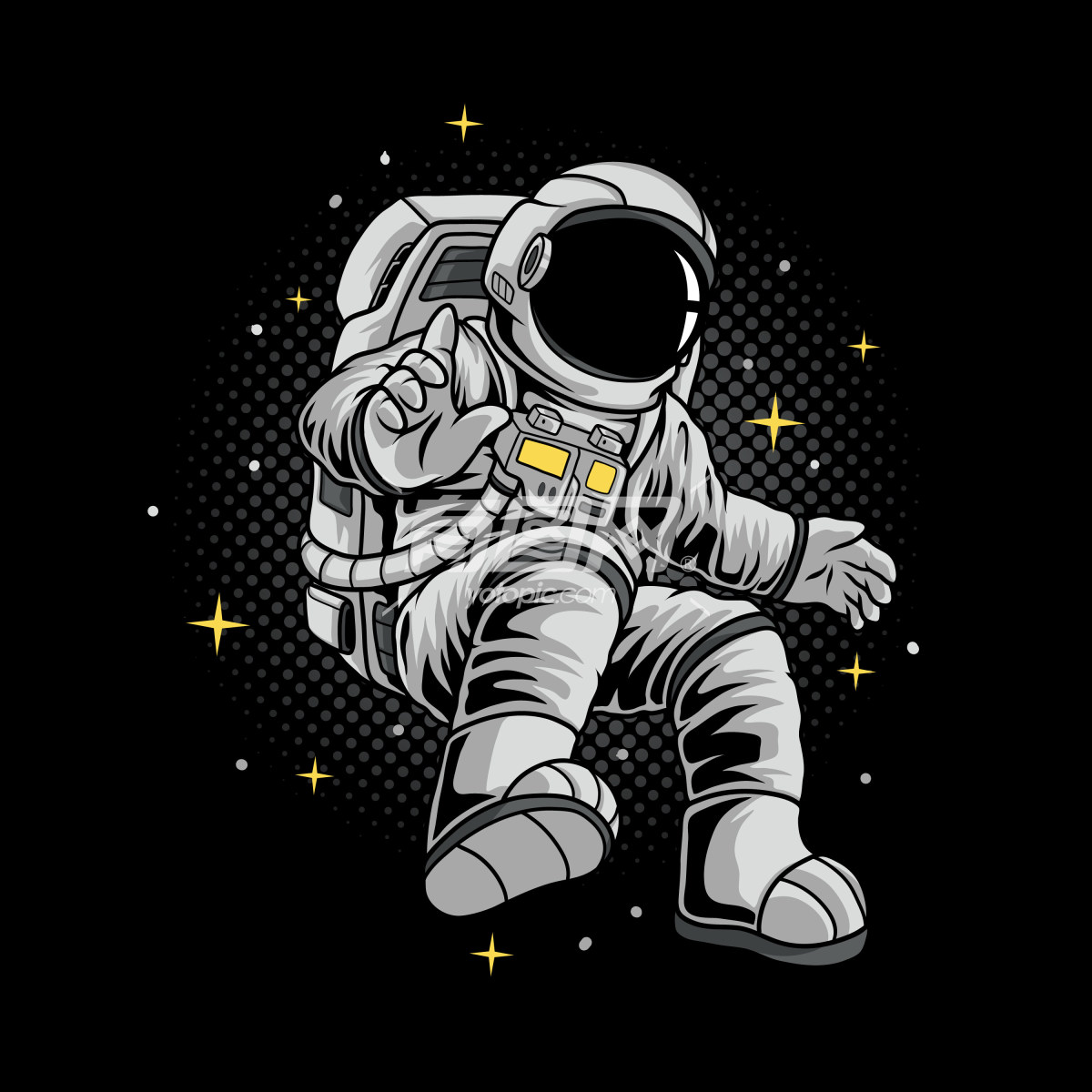 穿着太空服的宇航员漂浮在太空中