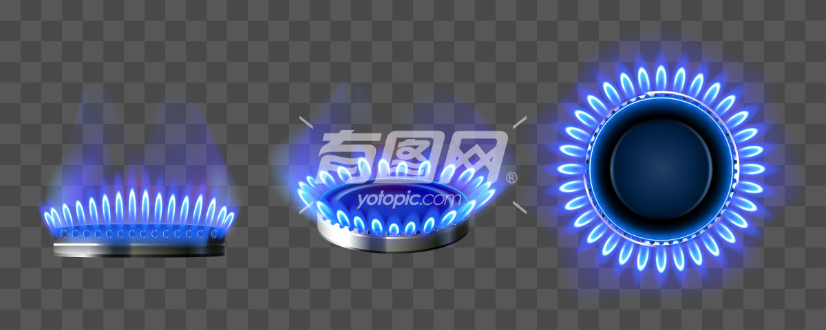 蓝色火焰的炉灶