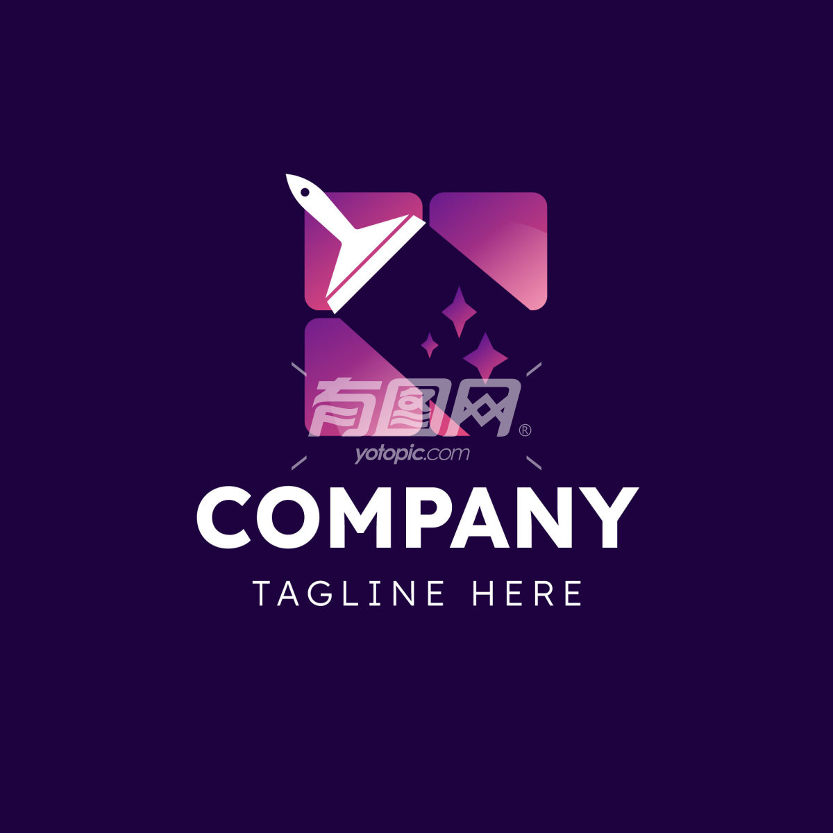 紫色背景的公司logo设计模板