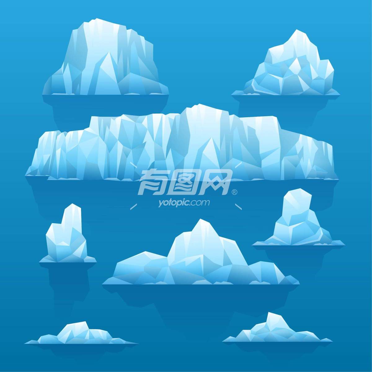 插画风格的冰山图