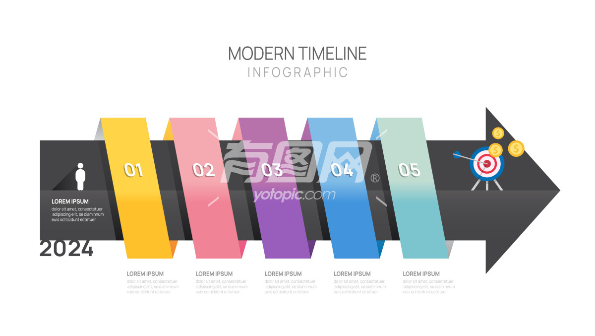 现代风格的时间线信息图表
