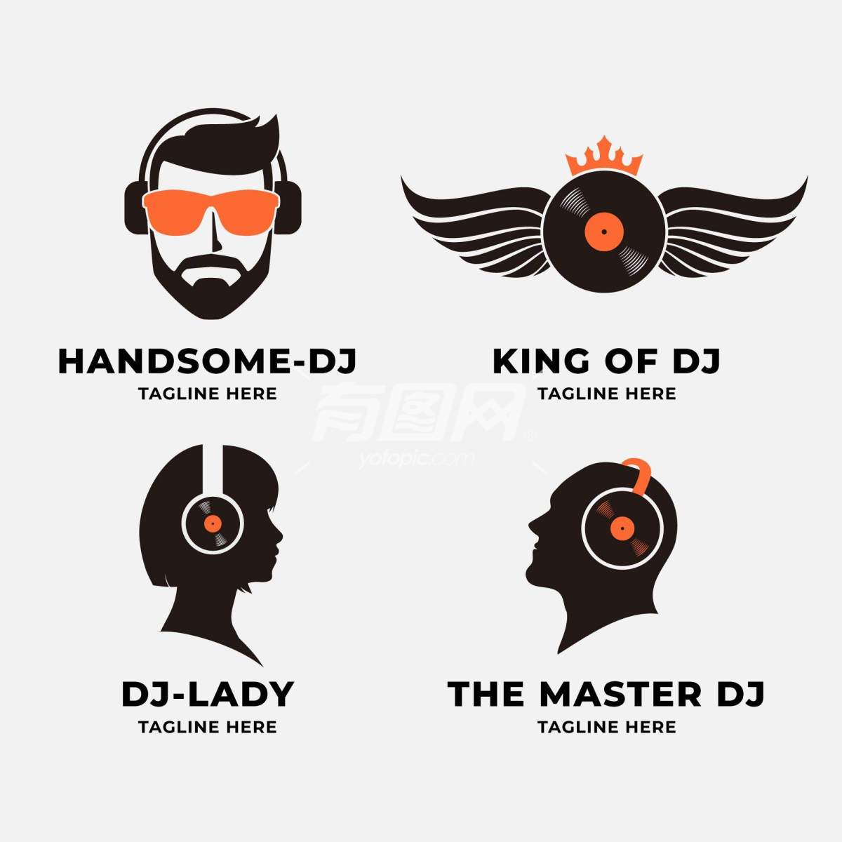 DJ主题的标志设计