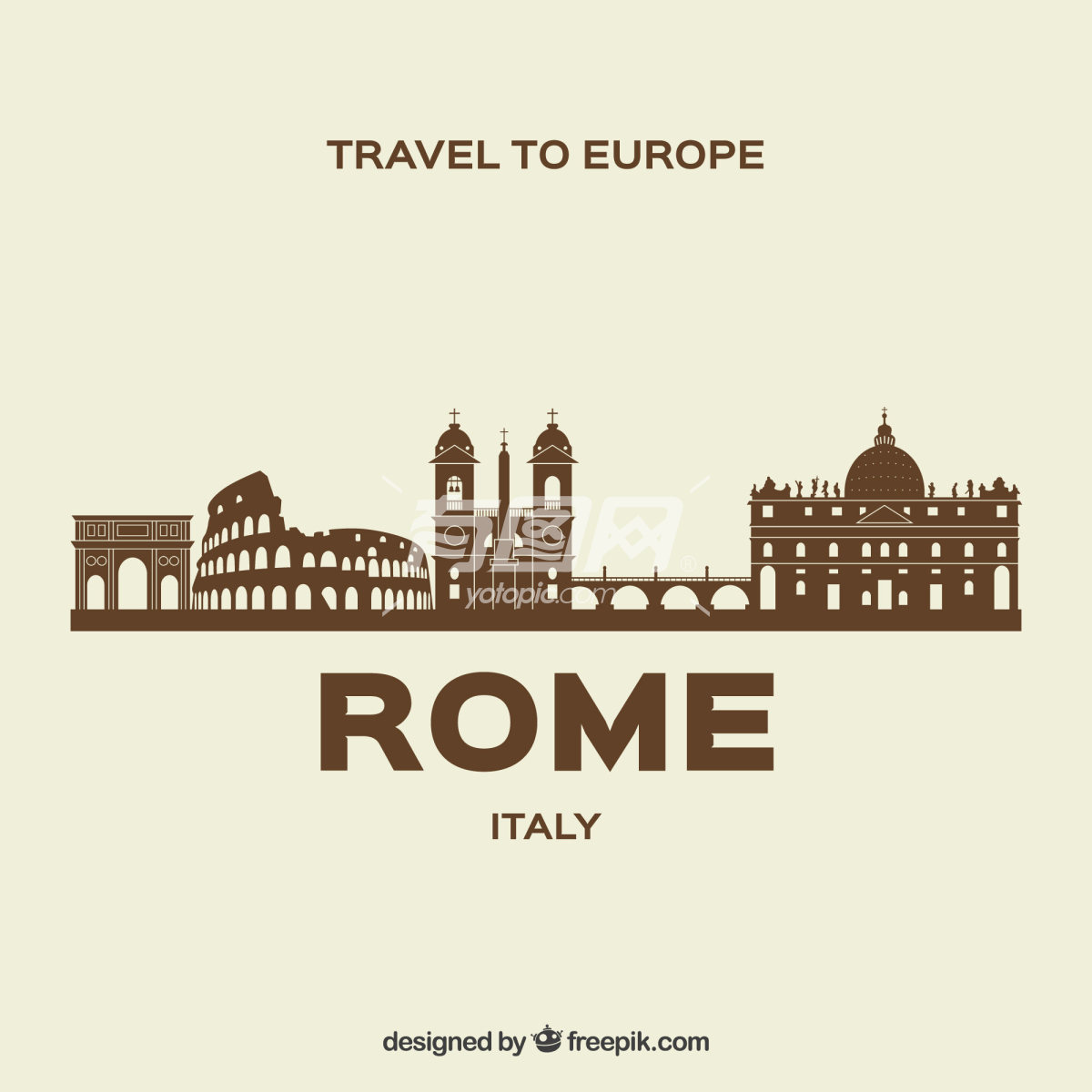 罗马城市天际线的插图