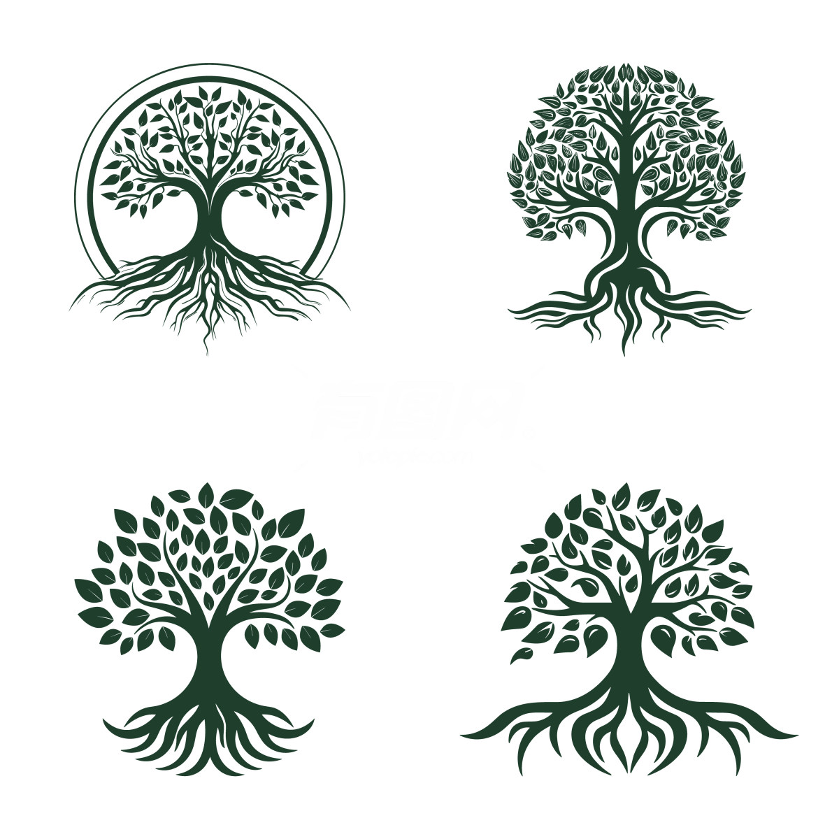 不同设计风格的树形图