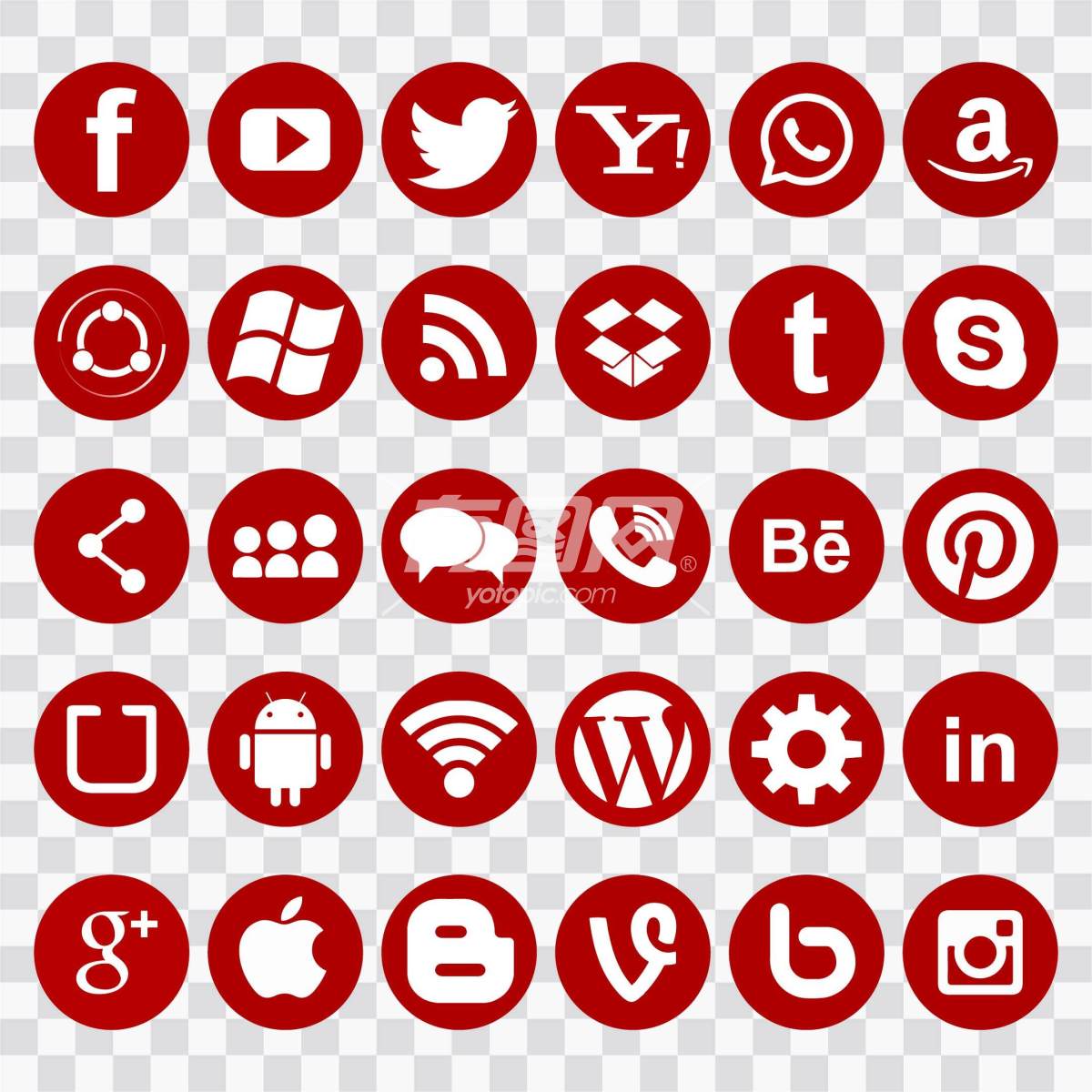 社交媒体和科技品牌图标