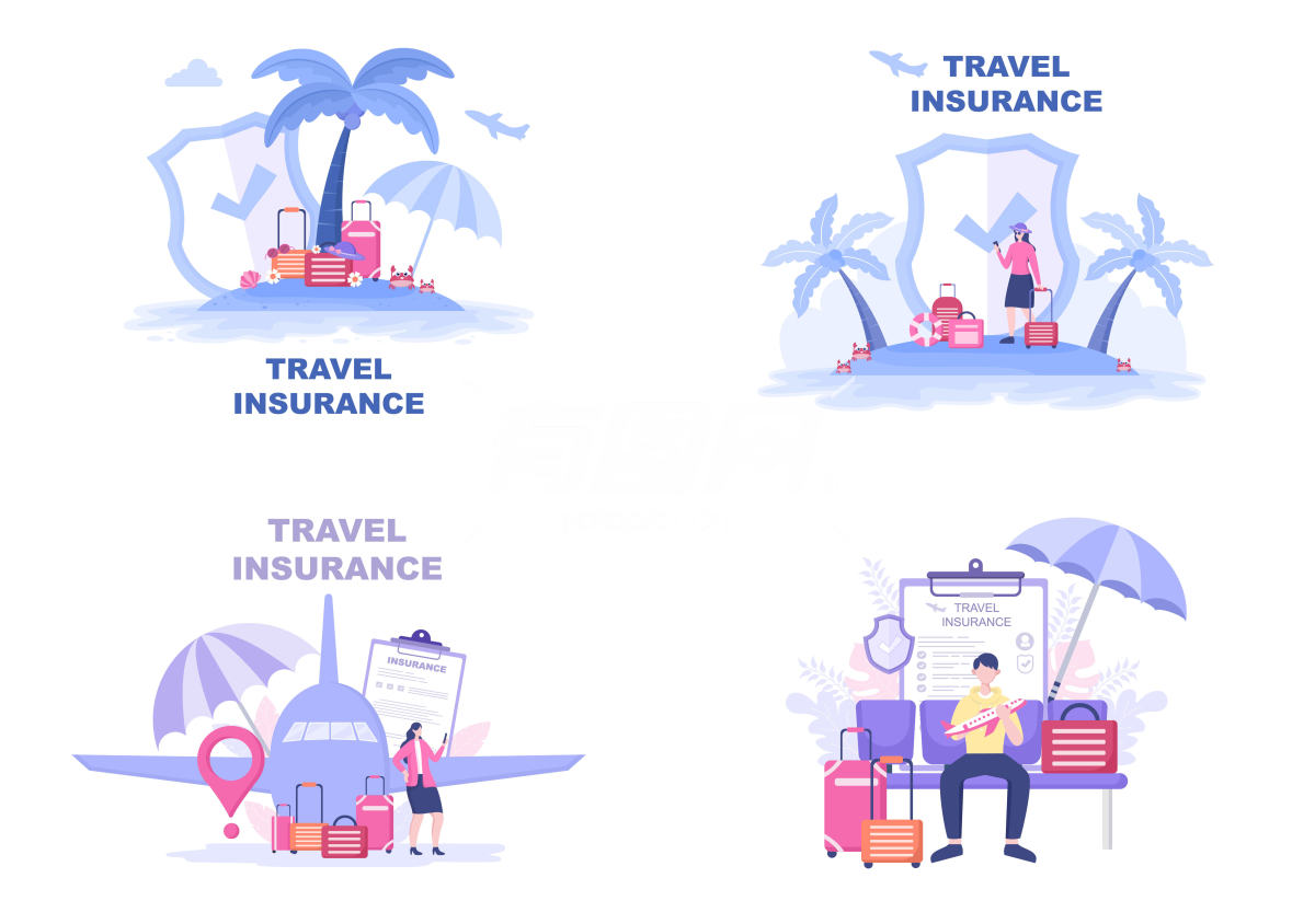 旅行保险的插画