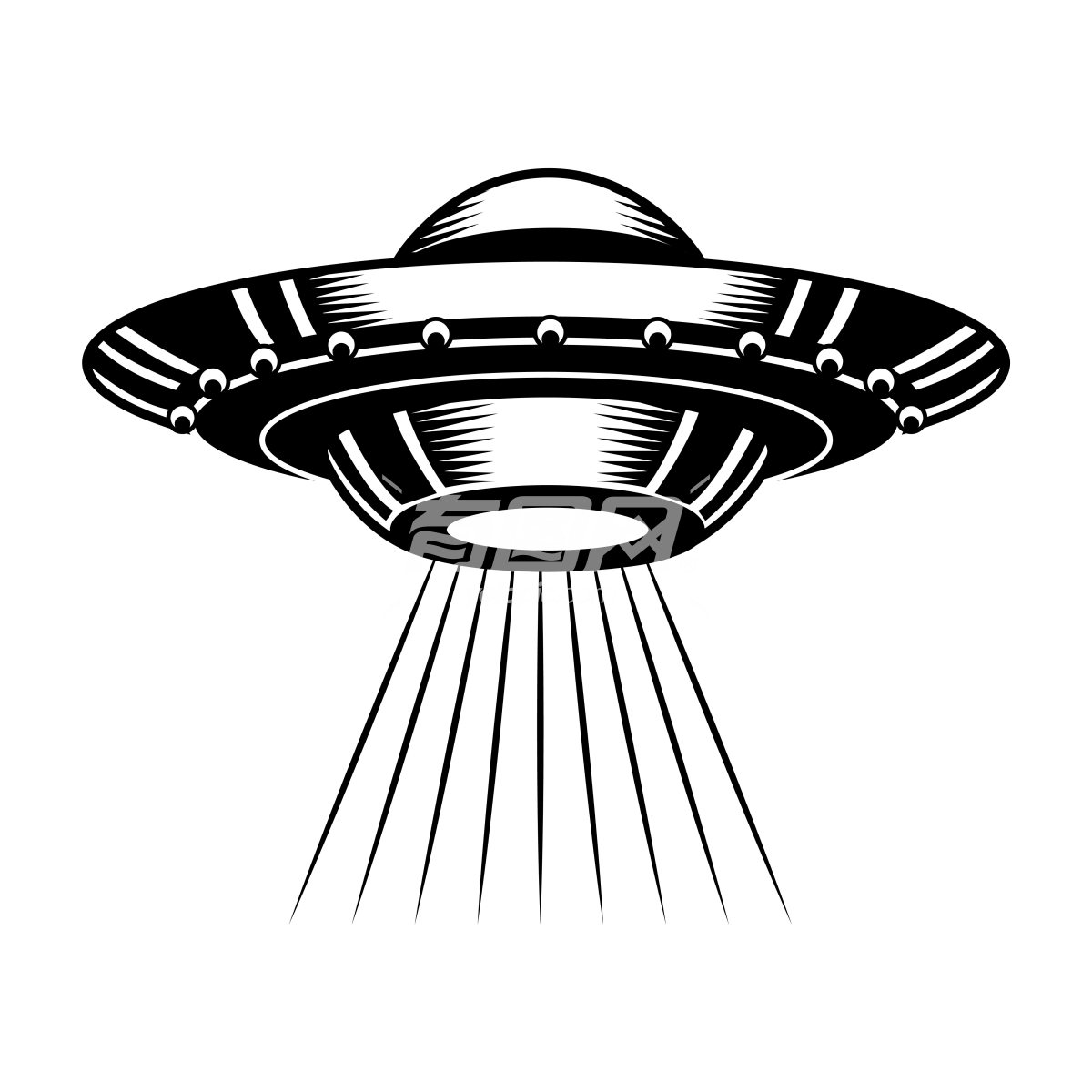 UFO黑白插画