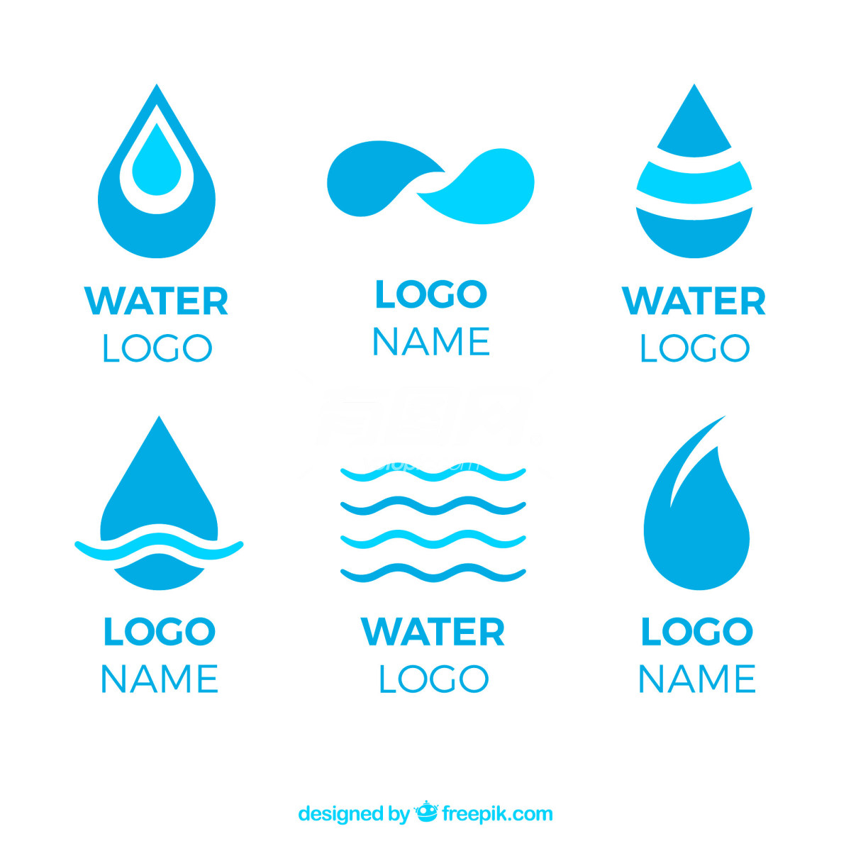 水滴和波浪为设计元素的标志