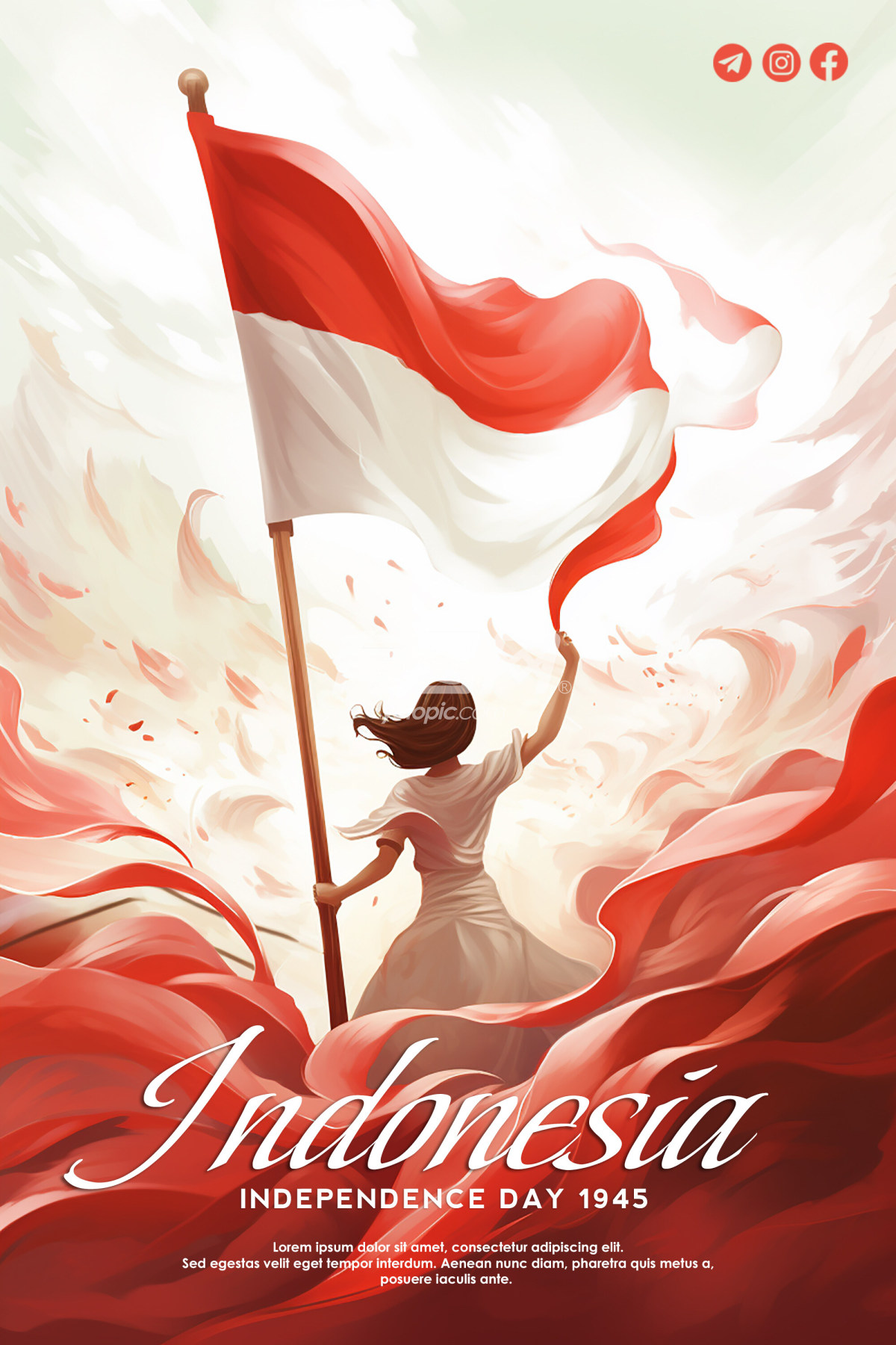 印尼独立日的插画