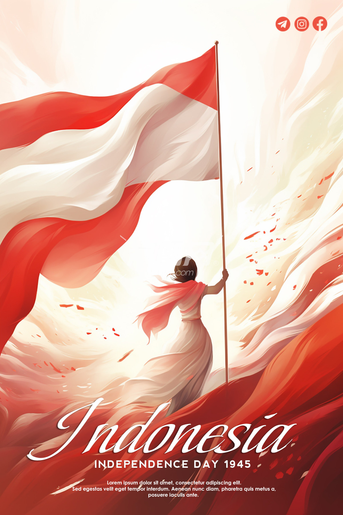 印尼独立日的插画
