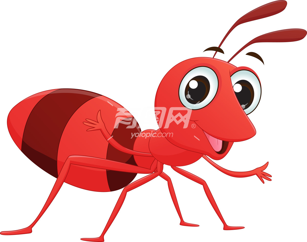 卡通风格的红色蚂蚁
